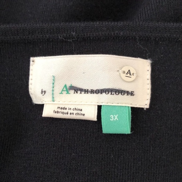 NWT Anthropologie Plus Knit Tank Square Neckline Black Women's 3x Dark Romantic - Picture 6 of 9